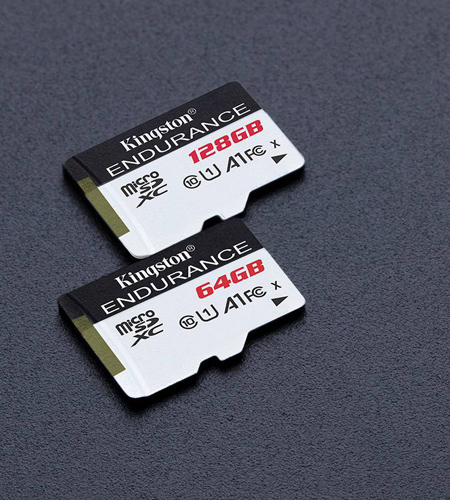 A Kingston High-Endurance microSD memory card