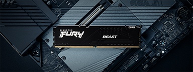 Bir anakart üzerinde Kingston FURY Beast DDR5 bellek modülü