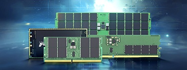ภาพด้านหน้าของโมดูลแรม DDR5 ของ Kingston หลากหลายประเภท
