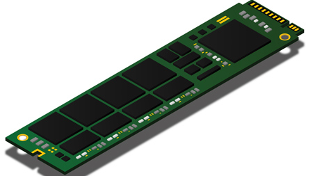 Drawing of an M.2 SSD