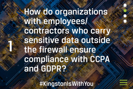 How do organizations with employees/contractors who carry sensitive data outside the firewall ensure compliance with CCPA and GDPR?