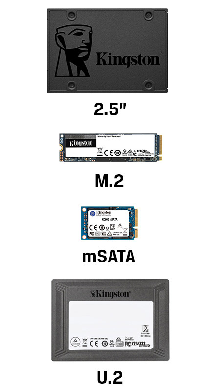 Discos SSD de Kingston de diversos factores de forma