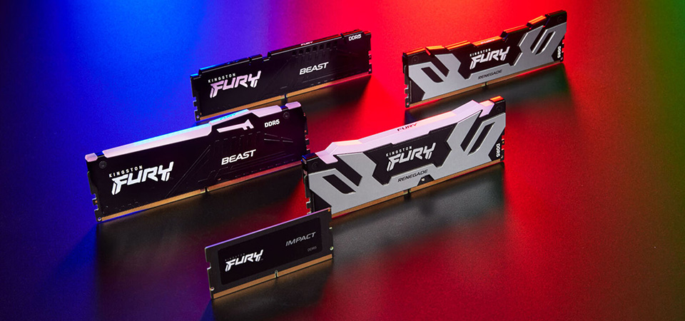 Pilihan produk Kingston FURY: FURY Beast DDR5, FURY Beast DDR5 RGB, Fury Impact DDR5, FURY Renegade DDR5
