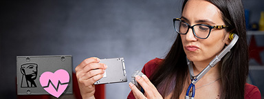 Trisha using a stethoscope on an SSD