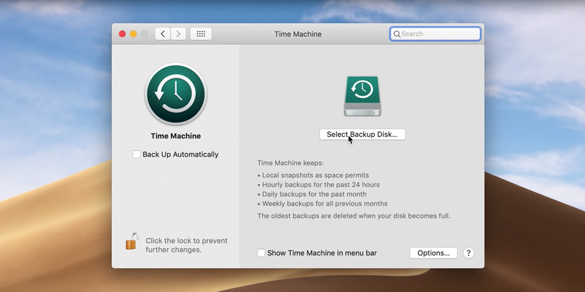 Ảnh chụp màn hình MacOS Time Machine