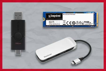 แฟลชไดร์ฟ Kingston DT Duo USB, NV1 SSD และฮับ Nucleum USB-C