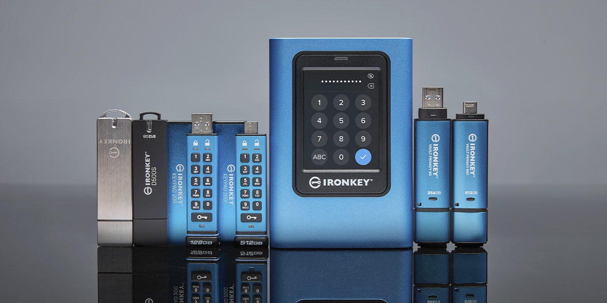 A picture of the Kingston IronKey drives family