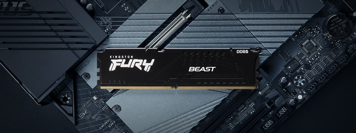 Módulo de memória Kingston FURY Beast DDR5 em uma placa-mãe