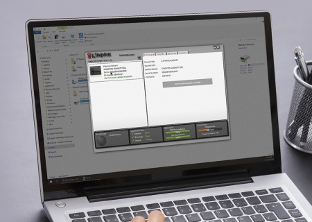 a screenshot of Kingston SSD Manager app in a laptop screen