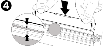 Alignez le ou les détrompeurs des modules de mémoire sur le ou les détrompeurs du socket mémoire pour garantir une installation adéquate.