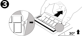 Remove pre-existing memory by pulling the lock/ejector tabs away from the memory module. The memory will unlock and pop-up 30 degrees.