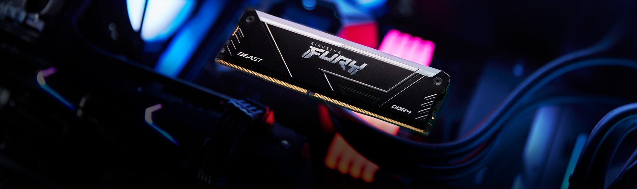 A memória Kingston FURY Beast DDR4 RGB está pronta para o AMD Ryzen, para jogos, aplicativos de alta intensidade e muito mais.