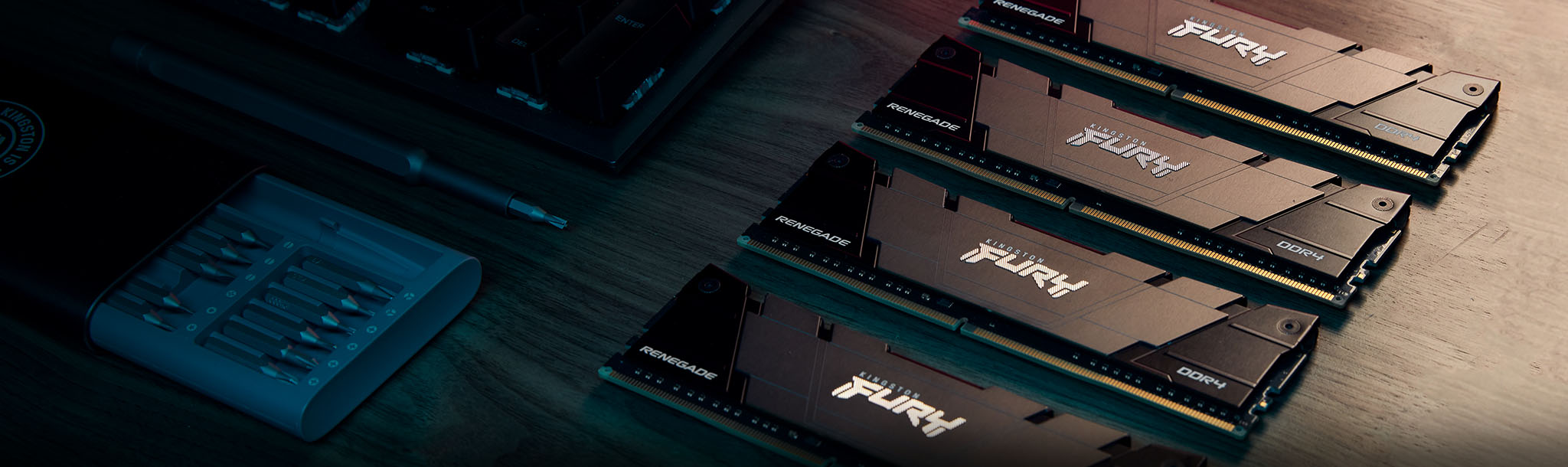 具有 AMD 徽标的 Kingston FURY Renegade DDR4 模组