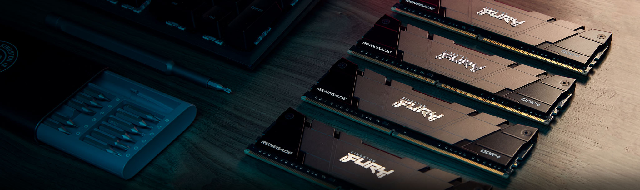 Módulo Kingston FURY Renegade DDR4 con logotipo AMD