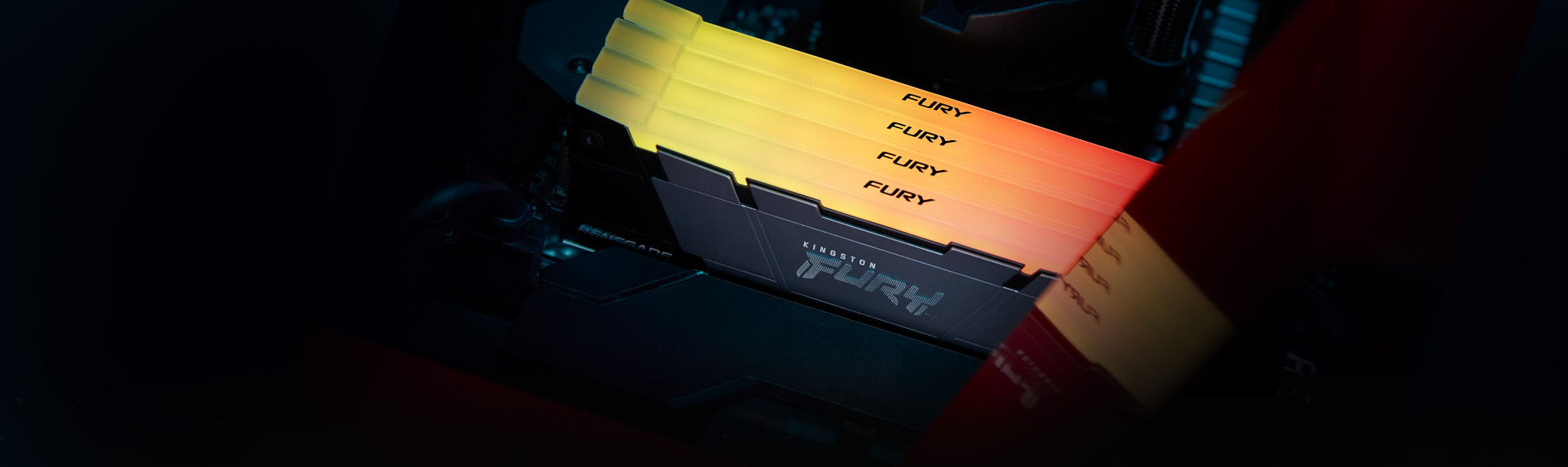 หน่วยความจำ Kingston FURY Renegade DDR4 RGB บนเมนบอร์ด