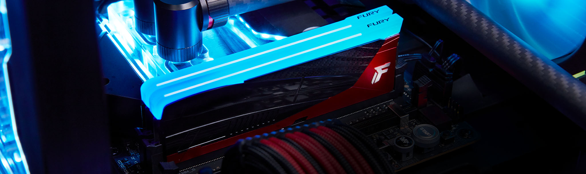 Kingston FURY Renegade DDR5 RGB Limited Edition modules lit in a motherboard with logos of MSI, ASUS, ASRock, and GIGABYTE.