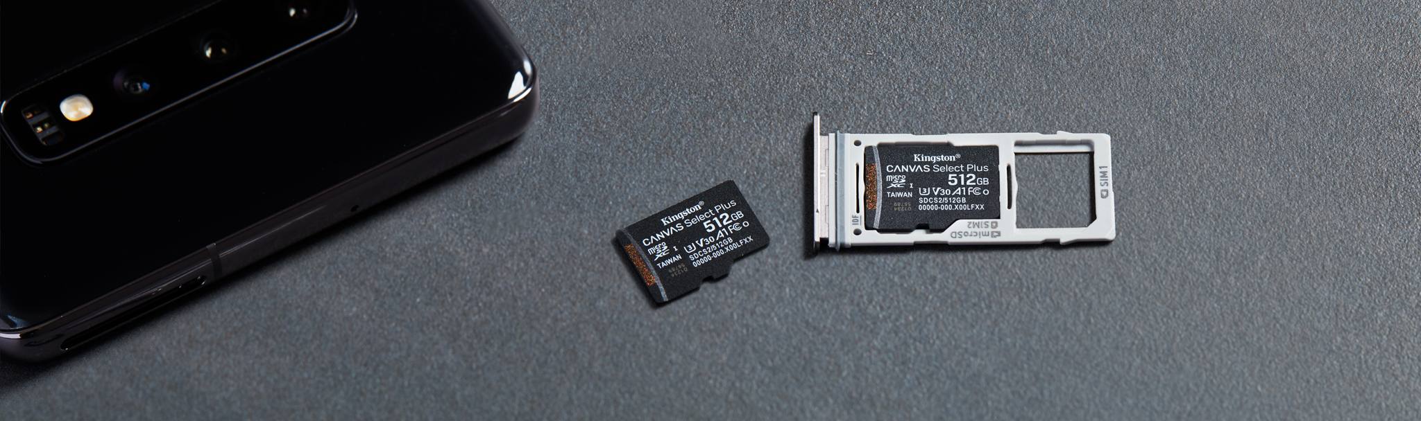 Kingston 512GB MicroSDXC 100MB/s Read A1 Class UHS-I Memory Card 