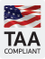 FIPS Level 3 140-3 Pending and TAA Compliant emblems with a lock graphic