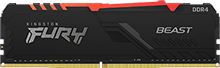 8GB (1x8GB) DDR4 3200MT/s CL16 FURY Beast Black RGB XMP