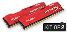 HyperX FURY Memory Red         -  16GB Kit*(2x8GB) -  DDR4 3200MT/s  CL18 DIMM