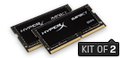 HyperX Impact SODIMM           -  16GB Kit*(2x8GB) -  DDR4 2400MT/s  CL14 SODIMM