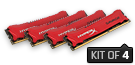 HyperX Savage Memory Red       -  32GB Kit*(4x8GB) -  DDR3 2400MT/s XMP CL11 DIMM
