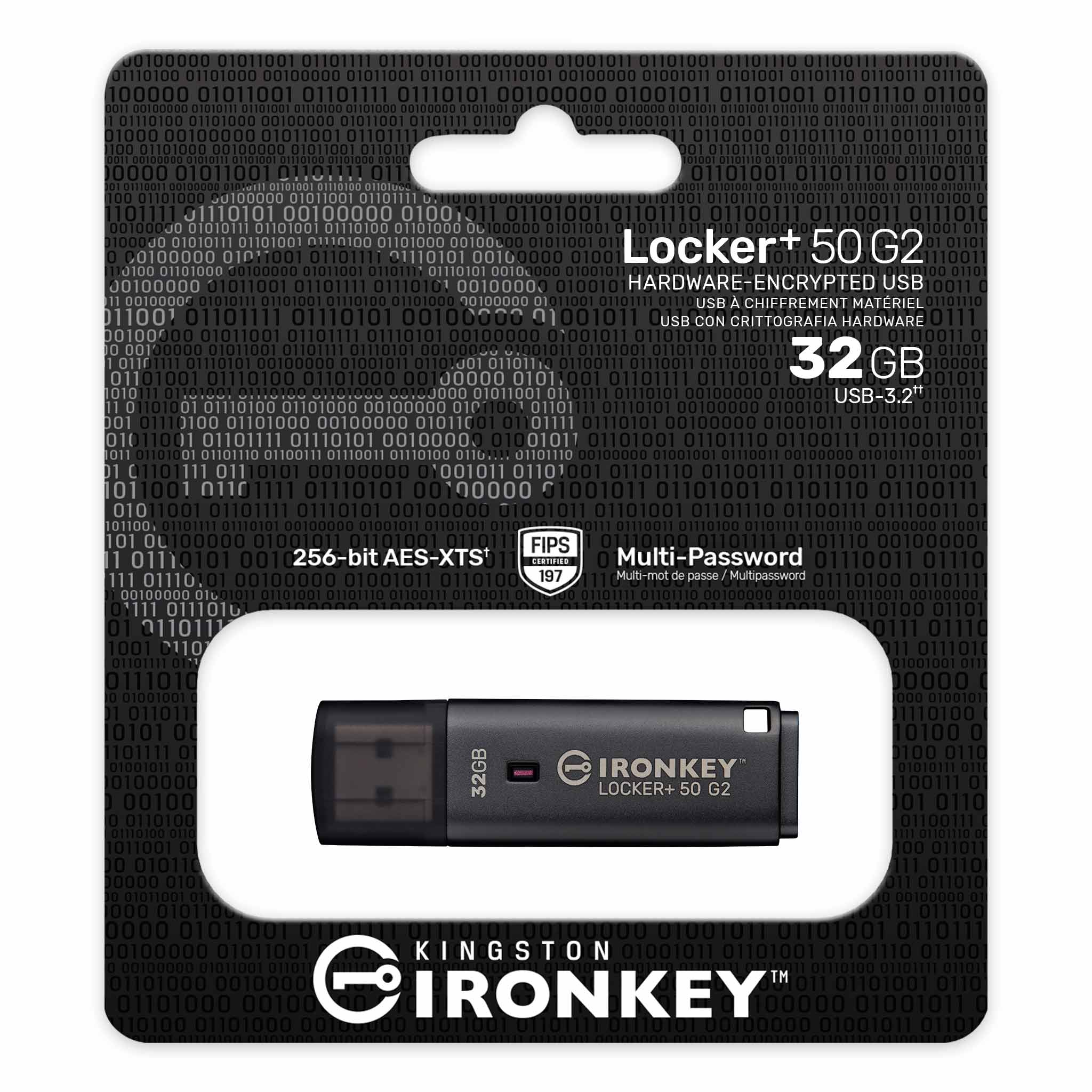Kingston IronKey Locker+ 50 G2 暗号化 USB フラッシュドライブ