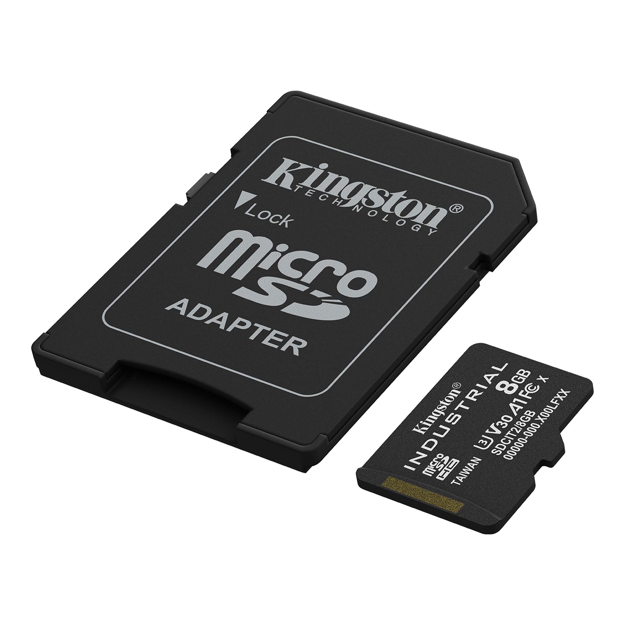 Thẻ microSD Industrial, 8GB, nhìn từ góc nghiêng