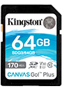 64GB SDXC Canvas Go Plus 170R C10 UHS-I U3 V30