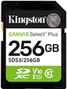 256GB SDXC Canvas Select Plus Gen3 150MB/s C10 UHS-I U1 V10