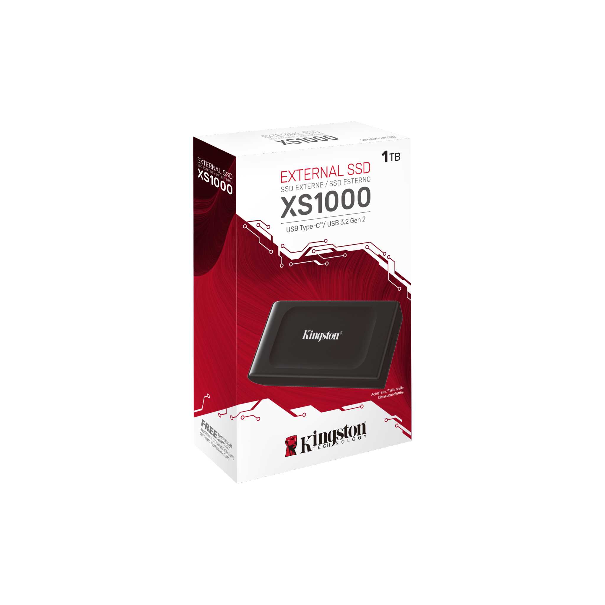 Kingston XS1000 2TB SSD, extern SSD, USB 3.2 Gen 2, Portable SSD, upp till  1050 MB/s, SXS1000/2000G