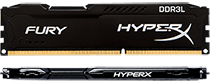 HyperX FURY Memory Low Voltage -  8GB Kit*(2x4GB) -  DDR3 1600MT/s  CL10 DIMM