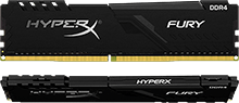 HyperX FURY Memory Black       -  16GB Kit*(2x8GB) -  DDR4 2666MT/s  CL16 DIMM