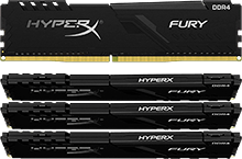 HyperX FURY Memory Black       -  64GB Kit*(4x16GB) -  DDR4 3000MHz  CL16 DIMM