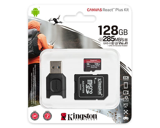 SanFlash Kingston 64GB React MicroSDXC for Zen Mobile P40 with SD Adapter 100MBs Works with Kingston 