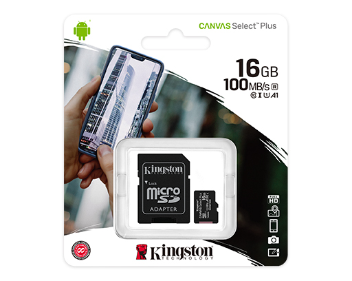 16GB KINGSTON MICRO SD UHS-I CLASS 10 FLASH CARD WITH ADAPTER FOR PHONES CAMERA 