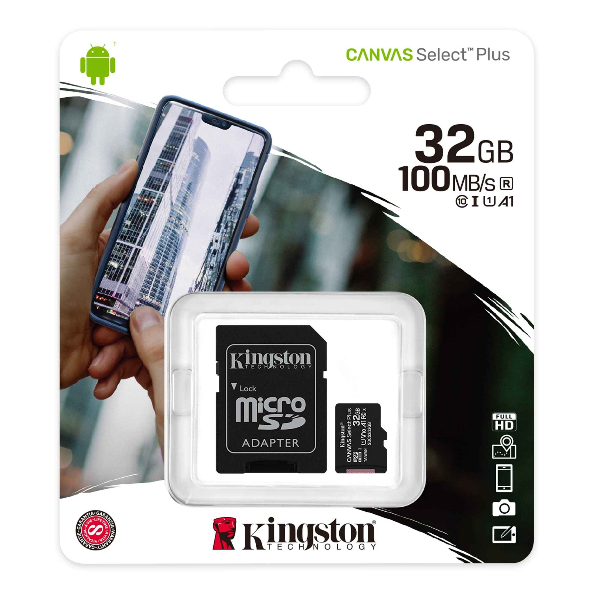 100MBs Works with Kingston Kingston 32GB Alcatel 8008D MicroSDHC Canvas Select Plus Card Verified by SanFlash.