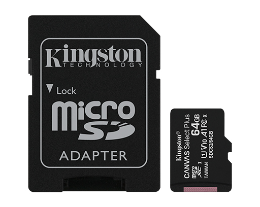 Carte mémoire Kingston Canvas Select Plus MicroSD, 128 Go, 100 Mo/s, avec  adaptateur