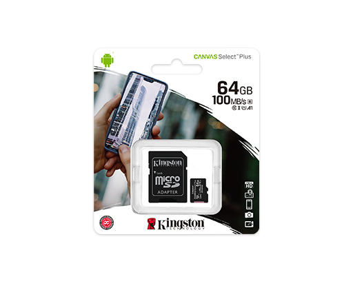 lag Erfaren person udvikling af Canvas Select Plus microSD Card, A1, Class 10 UHS-I, 16GB to 512GB -  Kingston Technology