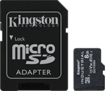 8GB microSDHC Industrial C10 A1 pSLC Card + SD Adapter