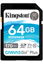 64GB SDXC Canvas Go Plus 170R C10 UHS-I U3 V30			