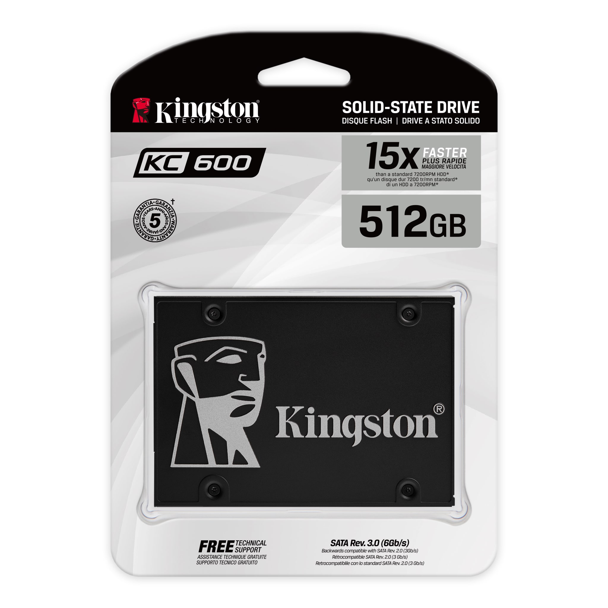 Kingston Kingston 512 GB SSD mSATA interne SATA 6 Gb/s au détail SKC600MS/512G 