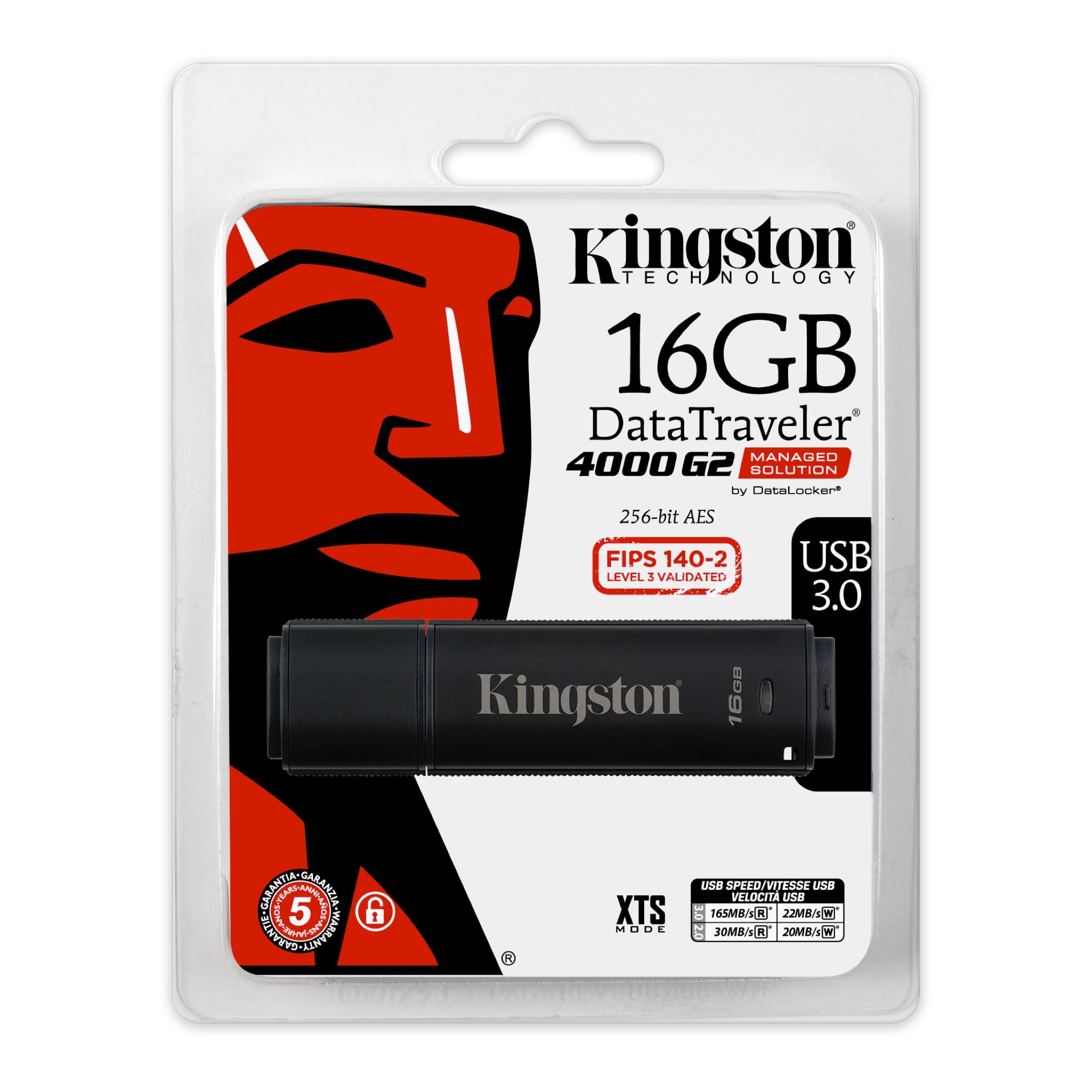 Encrypted USB 3.0 Flash drive 8GB–64GB - Kingston Technology