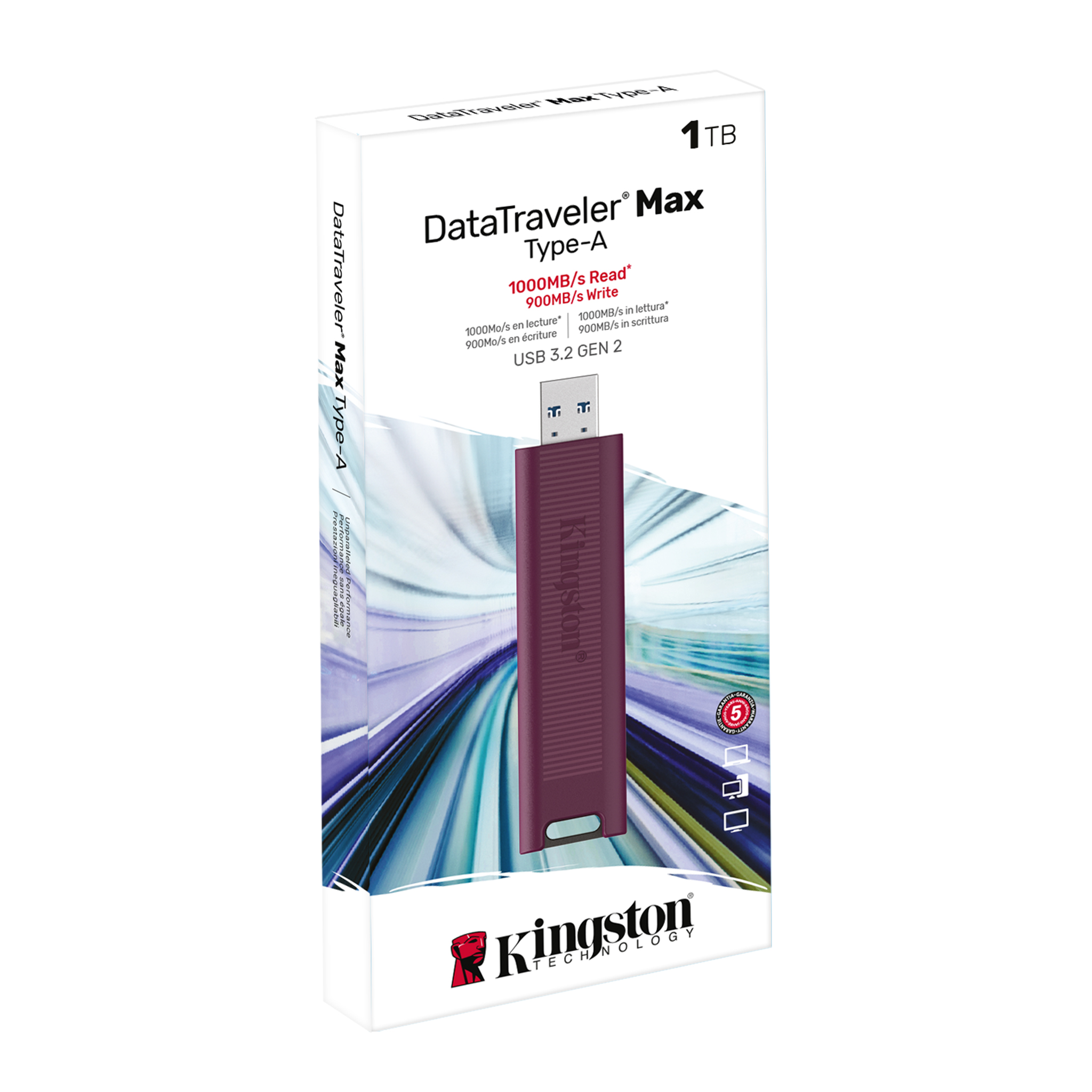 DTMAXA - 1TB: Clé USB, USB 3.2, 1 To, DataTraveller max, USB-A. chez  reichelt elektronik