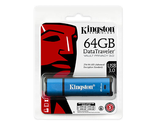 32GB Kingston Encrypted Secure USB Drive 3.0 Anti-Virus DataTravel DTVP30AV/32GB 