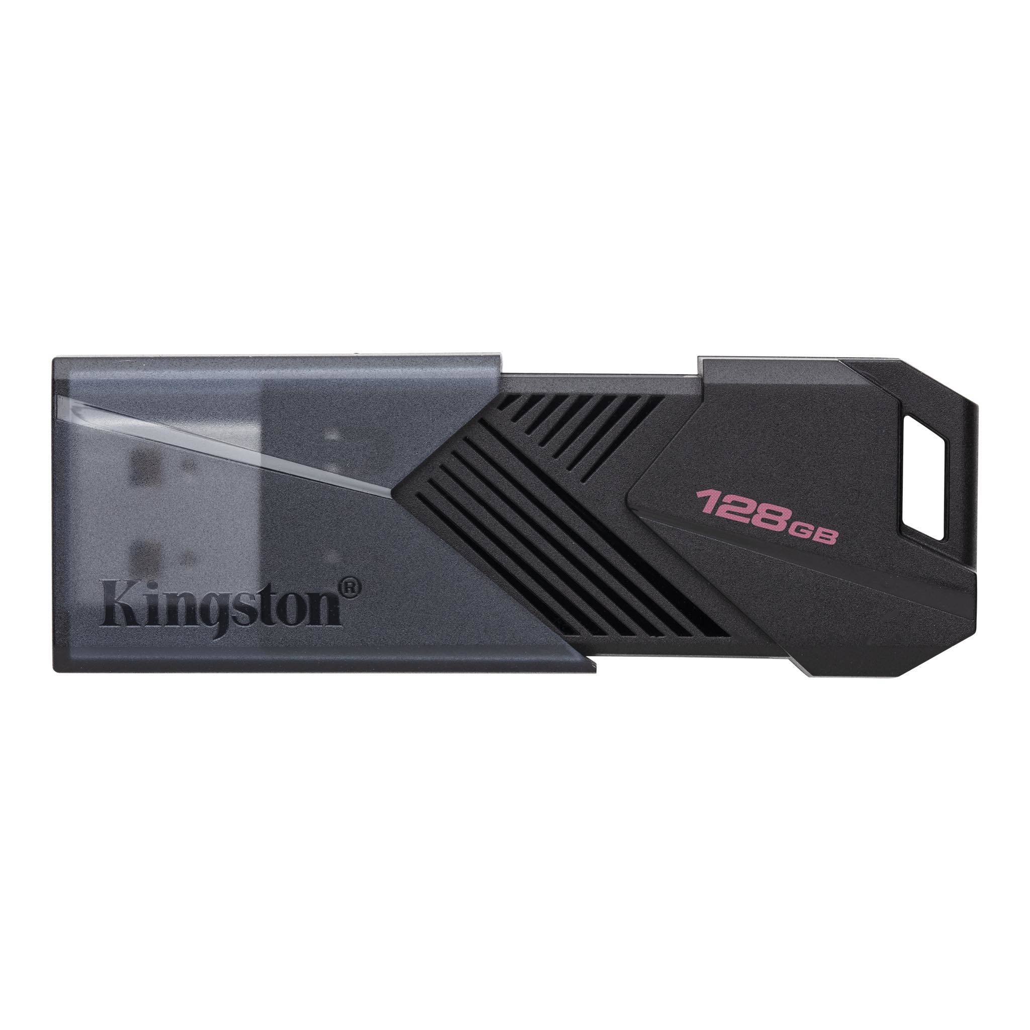 Kingston DataTraveler Exodia Onyx 128GB USB 3.2 Gen 1 Flash Drive with  Sleek Moving Cap and Loop (Matte Black)