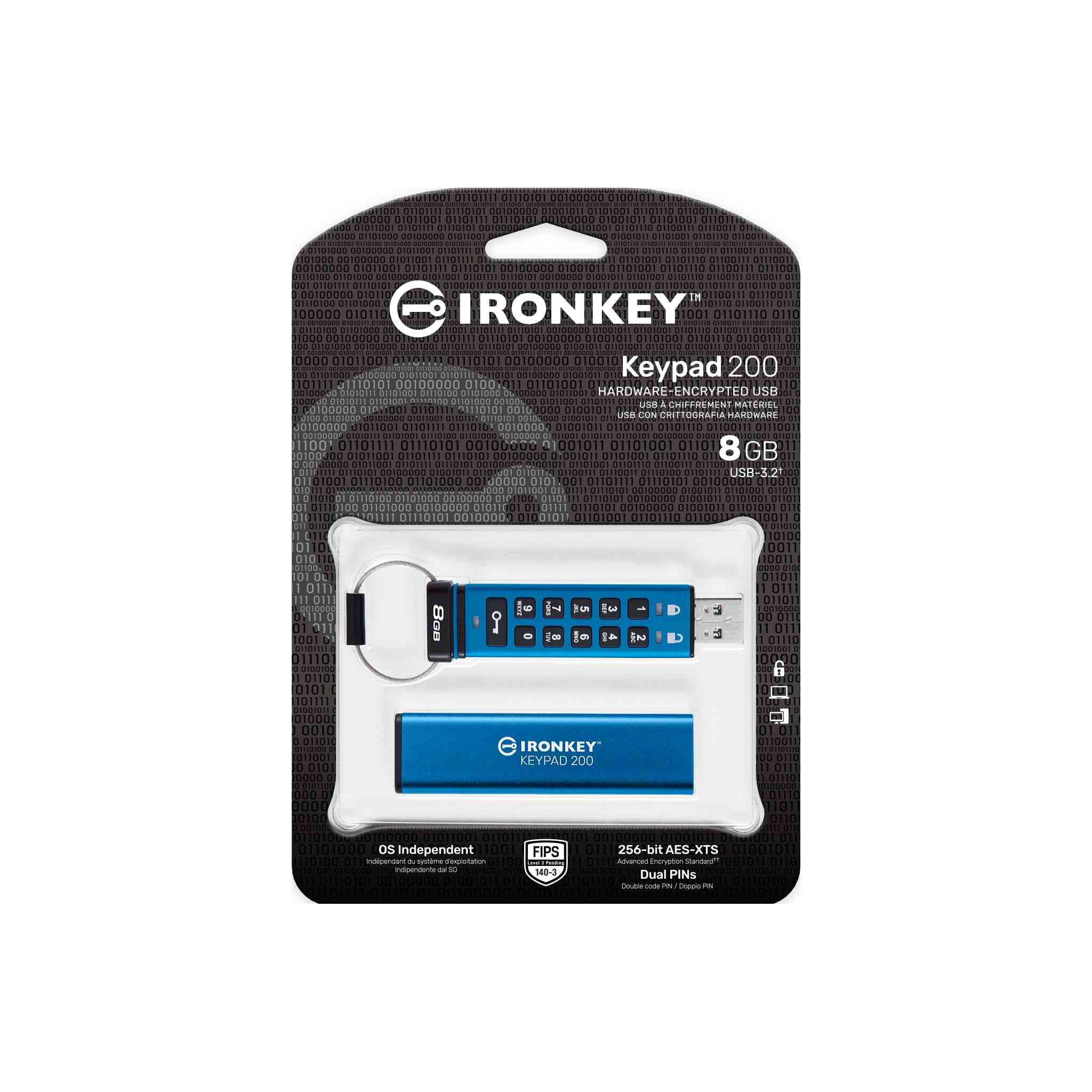 Kingston IronKey Keypad 200, unidad USB flash codificada por hardware