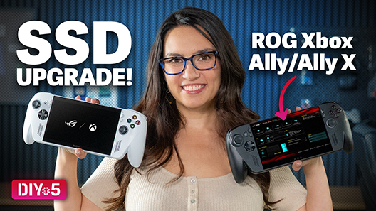 Trisha trzymająca konsole ROG Xbox Ally oraz Ally X