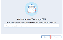 the serial number is incorrect acronis true image oem